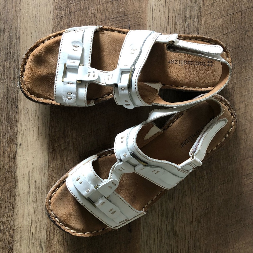 White Naturalizer Sandals